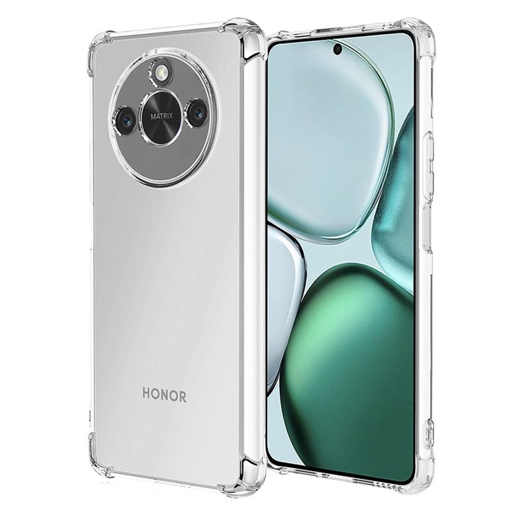 Кейс за Honor X9c Smart - Удароустойчив Прозрачен Силиконов - Прозрачен