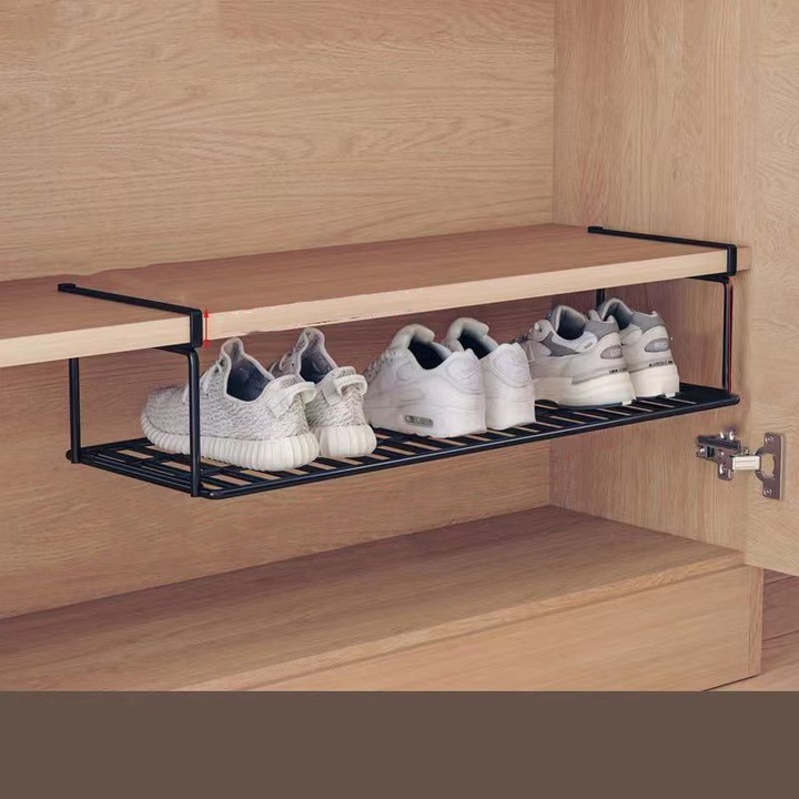 Suport Raft Organizator pentru incaltaminte, Pantofar, Negru