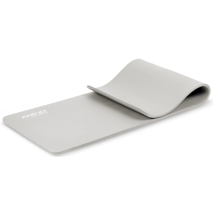 Edzőszőnyeg, tartós NBR-ből, jógához, pilateshez, fitneszhez, aerobikhoz, csúszásmentes, rugalmas, könnyen kezelhető, vízálló, 183 x 60 x 1 cm, szürke