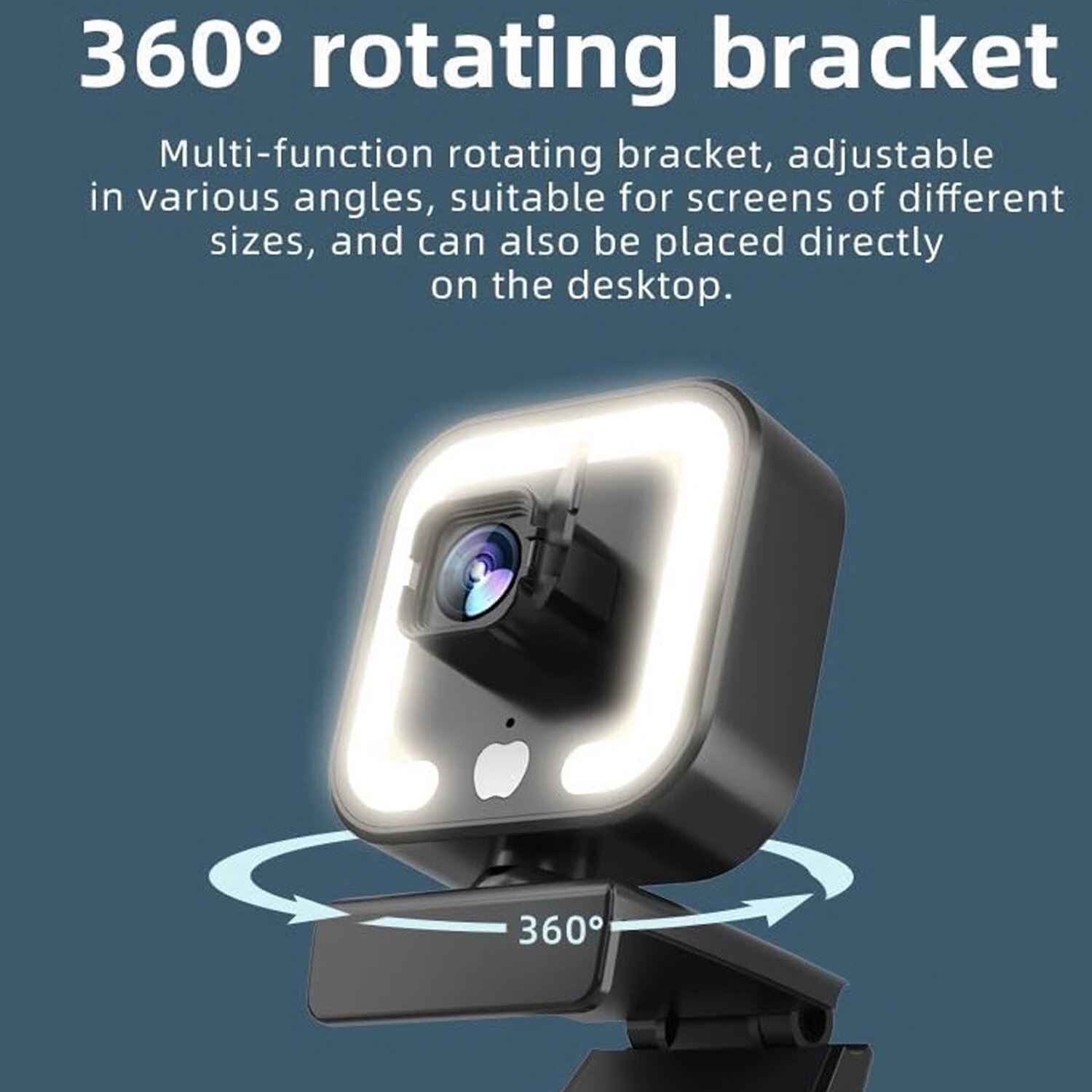 Camera Web, Puepoul, 2K Full-HD cu led, 3 Culori RGB, Camera video HD ...