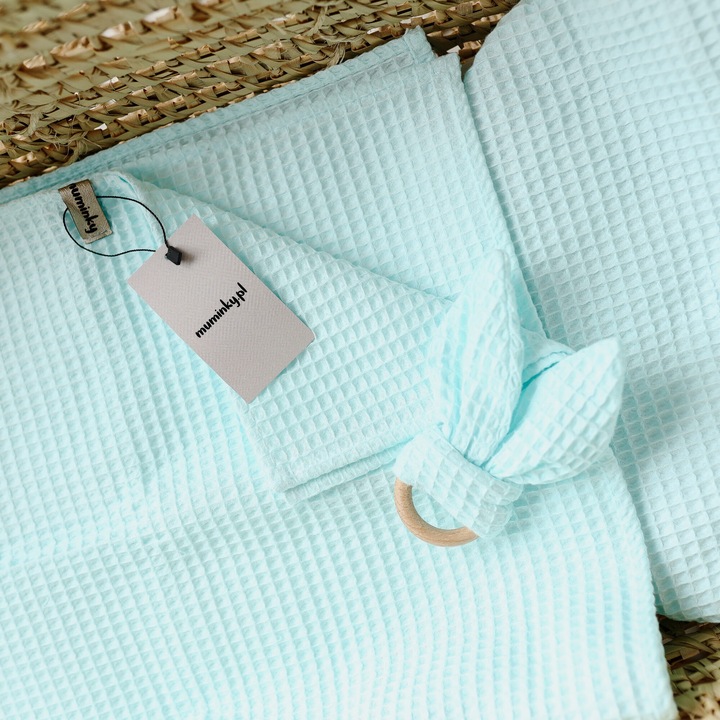 Muminky takaró, mentazöld, 100% pamut, könnyen kezelhető, 75x100 cm