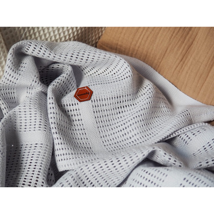 Muminky LuLu pamut nyári takaró, 100x100cm, szürke, hipoallergén