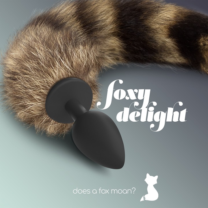 Dop Anal cu Coada Foxy Delight din Silicon, Placere Senzuala si Eleganta in Jocurile de Rol, Negru