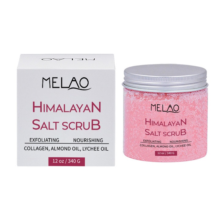 Bőrradír, Himalája só, szemcsés, pórustisztító, testradír, 340g