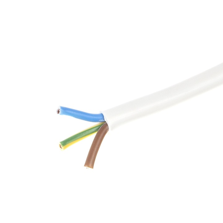 Cablu electric MYYM, H05VV-F, 3 x 2.5 mm², 10 m, alb