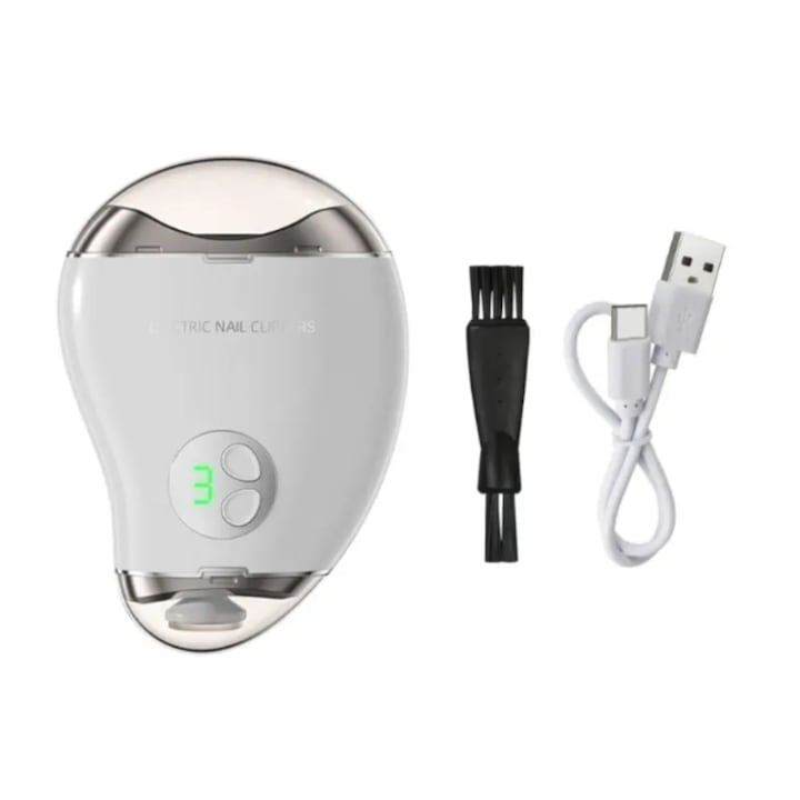 Unghiera electrica profesionala, Adsinio, 2 in 1, Functie de taiere si polizare, 3 trepte de viteza, Lama din aliaj, Zgomot rezus, Colectare si depozitare a resturilor, Alb