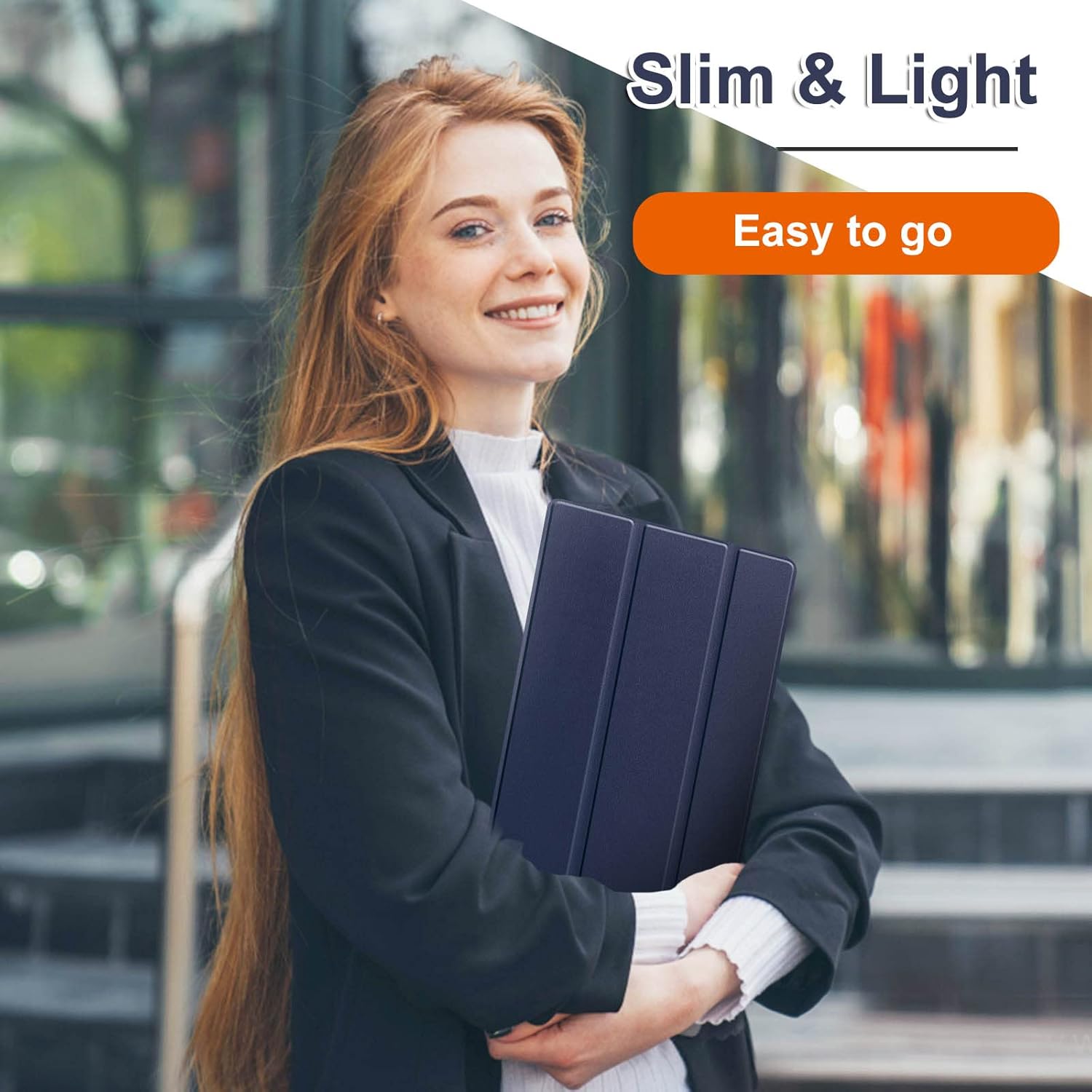 Husa de tableta pentru Lenovo Tab M10 Plus 10.6-inch a treia generatie TB-125F, TB-128F Aiyando, suport triplu, functie Smart Wake/Sleep, albastru marin