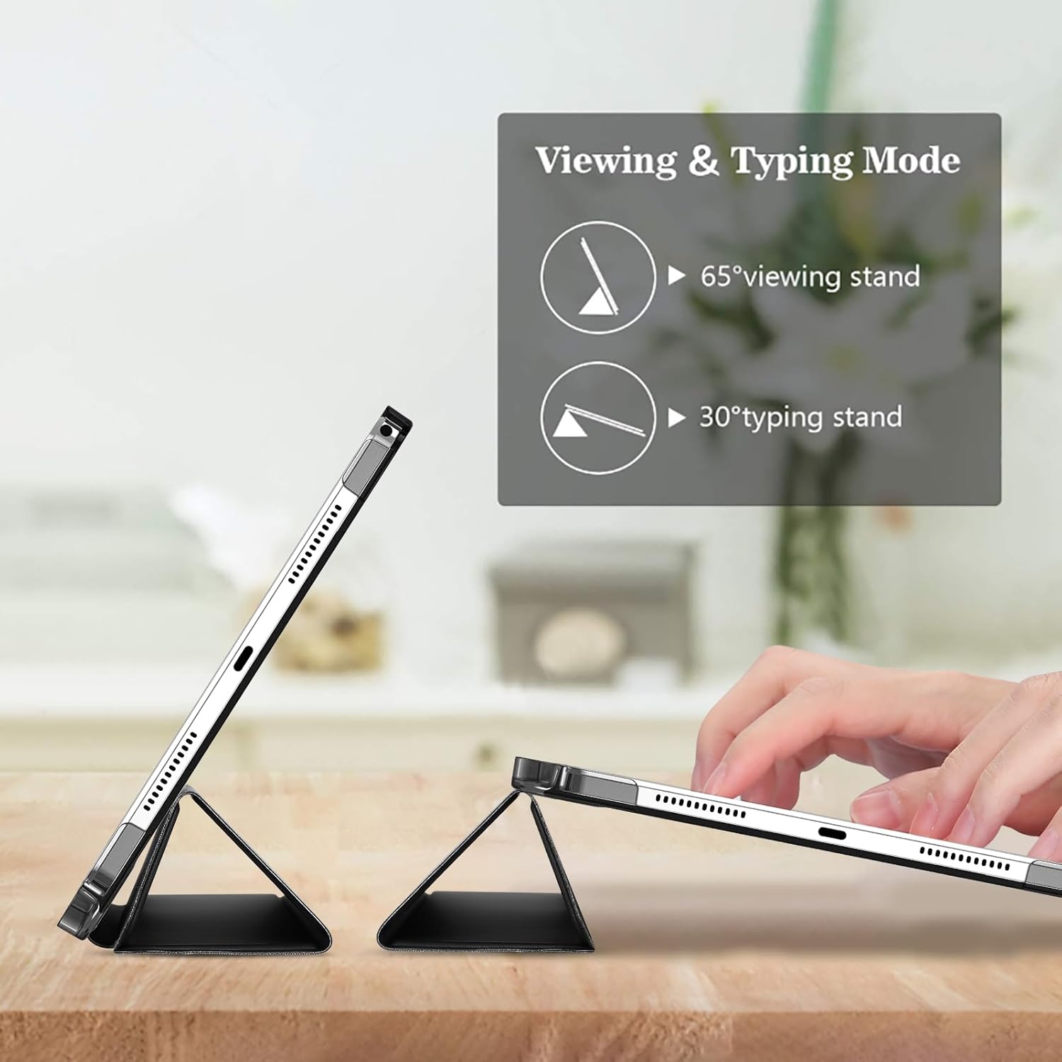 Carcasa de protectie pentru Lenovo Tab M11/Tab K11 LTE 11-inch 2024 TB330FU, suport subtire, carcasa de tableta Tri-Fold Hard Shell, suport auto Wake/Sleep, negru