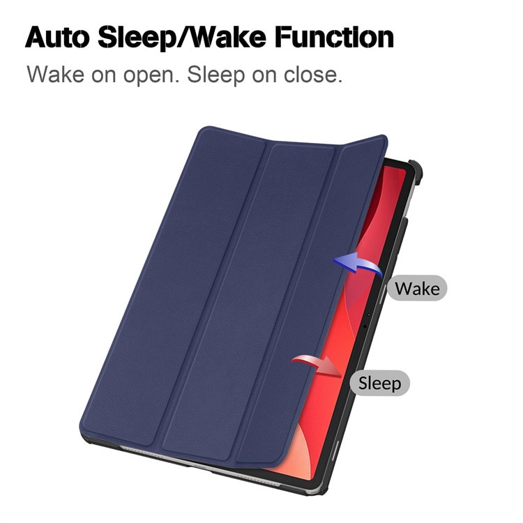 Carcasa de protectie pentru Lenovo Tab M11/Tab K11 LTE 11-inch 2024 TB330FU, suport subtire, carcasa de tableta Tri-Fold Hard Shell, suport auto Wake/Sleep, albastru