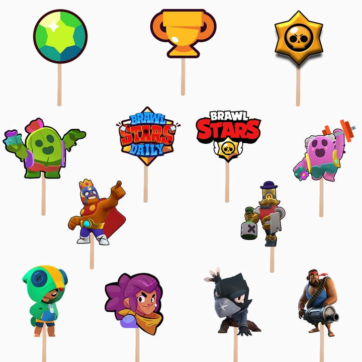 Set figurine tort/briose de Brawl Stars, KZE Prints, Photo Paper Glossy