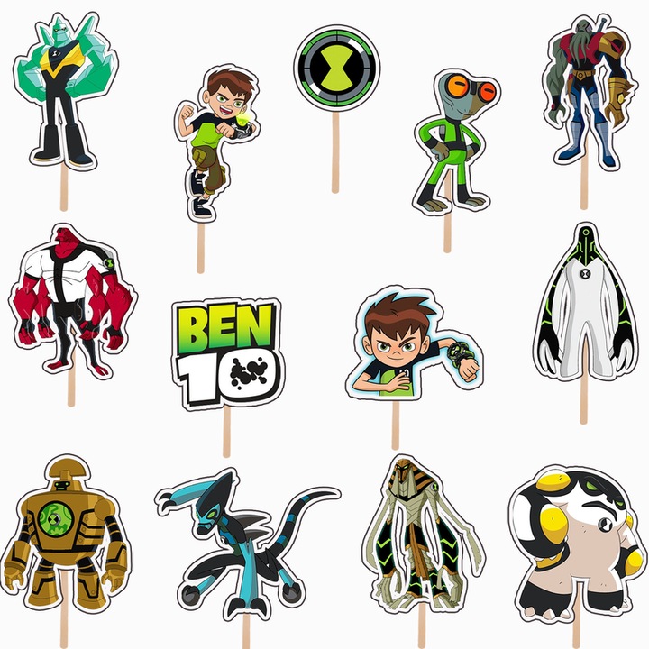 Set figurine tort/briose de Ben 10, KZE Prints, Photo Paper Glossy