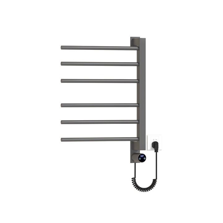 Port-prosop electric TRENDYS, 45x 65 cm, digital, gri mat, cu 6 brate AB-X6GRCA