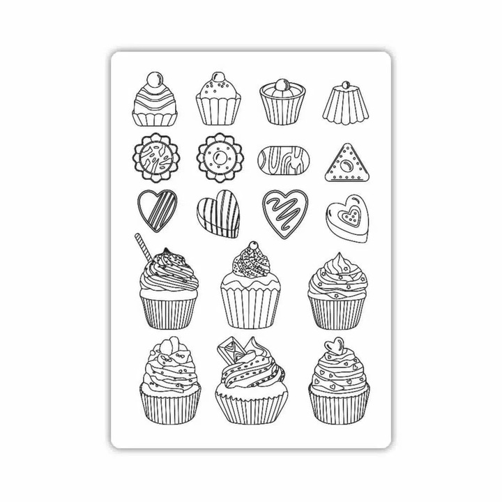 Силиконова форма А5 - Кафе и Шоколадови сладки - KACMA503