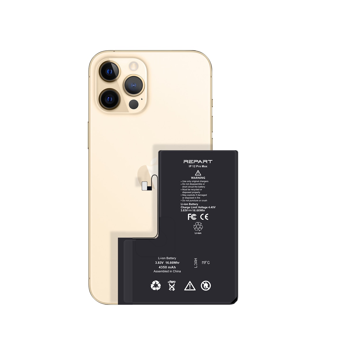 Baterie pentru iPhone 12 Pro Max, REPART 4350 mAh, cu set de