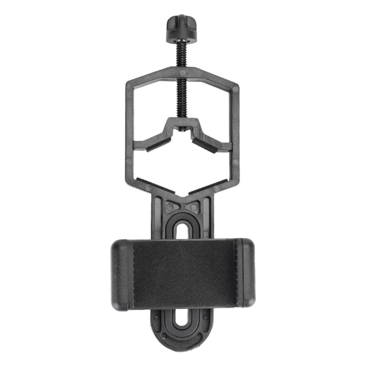 Suport telefon mobil, reglabil, pentru telescop, portabil, negru