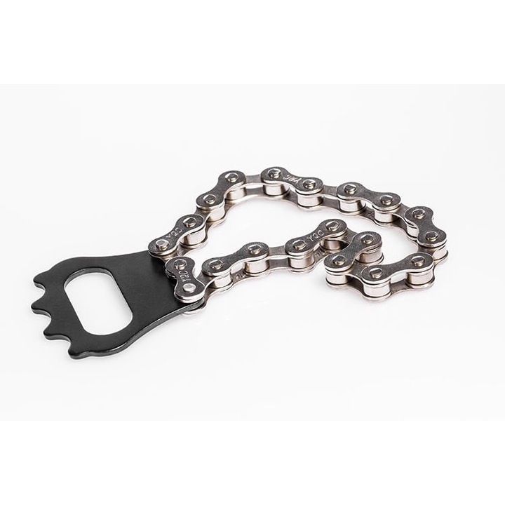 Desfacator, Gadget Master, Gm Gadjet, Realizat Din Lant De Bicicleta, Facut Manual, Cap Fabricat Din Aluminiu Anodizat, 5.1X15.8X0.9 Cm, Argintiu/Negru