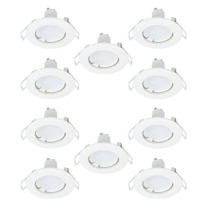 Set 10 spoturi LED incastrate, fix, 340 lumeni, alb, lumina neutra