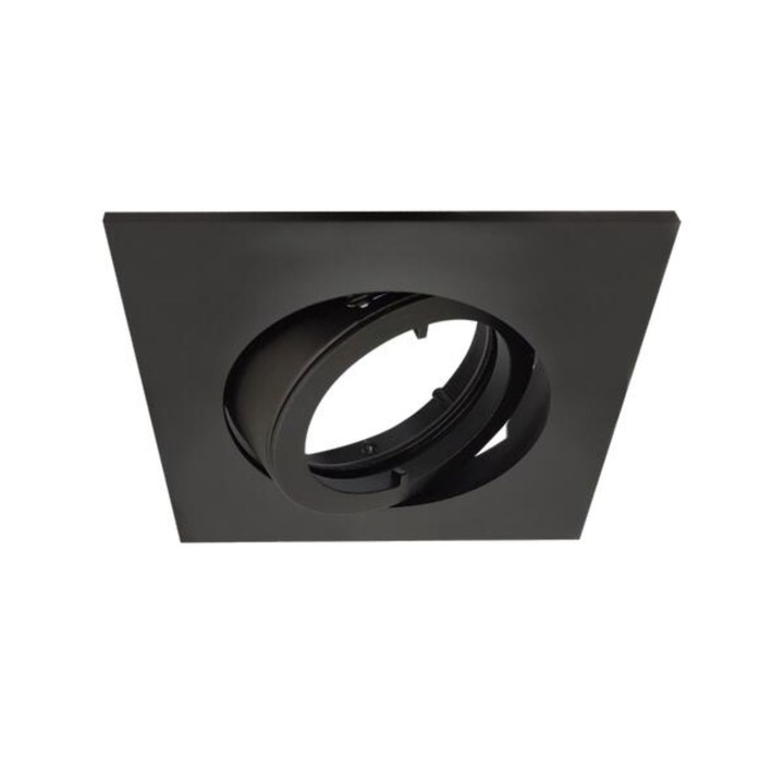 Spot incastrat Bama, orientabil, GU10, 10 W, patrat, negru