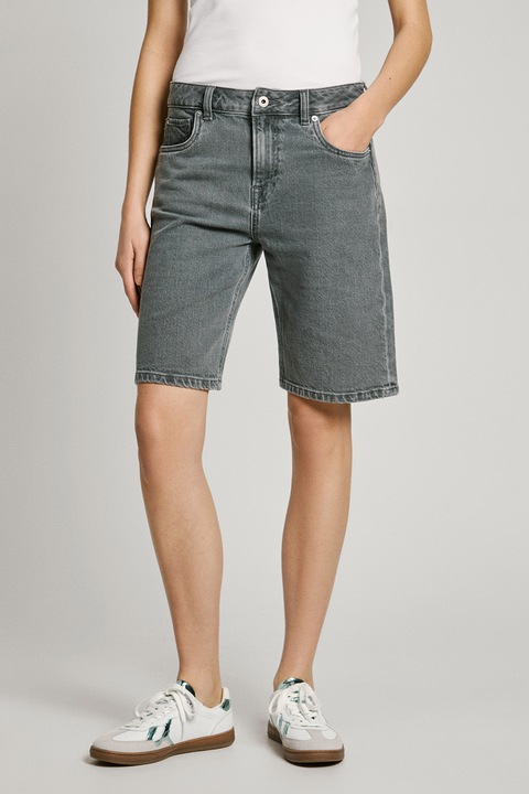 Pepe Jeans London, Къс панталон от деним, Сив