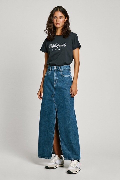 Pepe Jeans London, Дълга пола от деним, Тъмносин