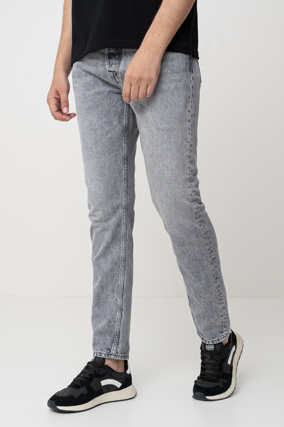 Pepe Jeans London, Blugi conici, Gri deschis melange, W34-L32
