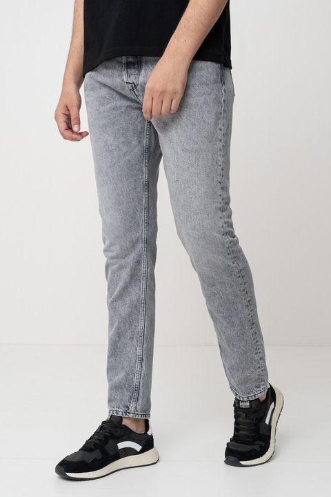 Pepe Jeans London, Szűkülő szárú farmernadrág, Melange világosszürke