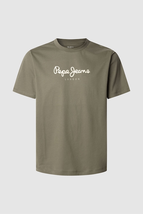 Pepe Jeans London, Tricou din bumbac Eggo, Verde masliniu