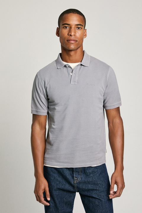 Pepe Jeans London, Galléros piké pamutpóló, Világosszürke