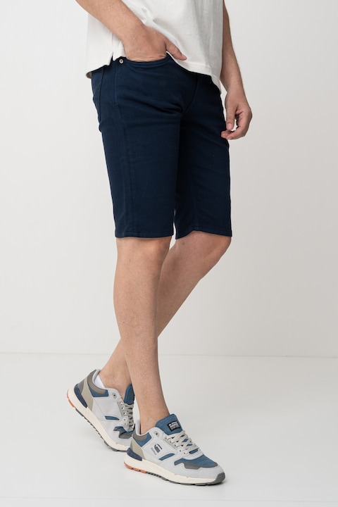Pepe Jeans London, Blugi scurti cu croiala slim-fit, Bleumarin