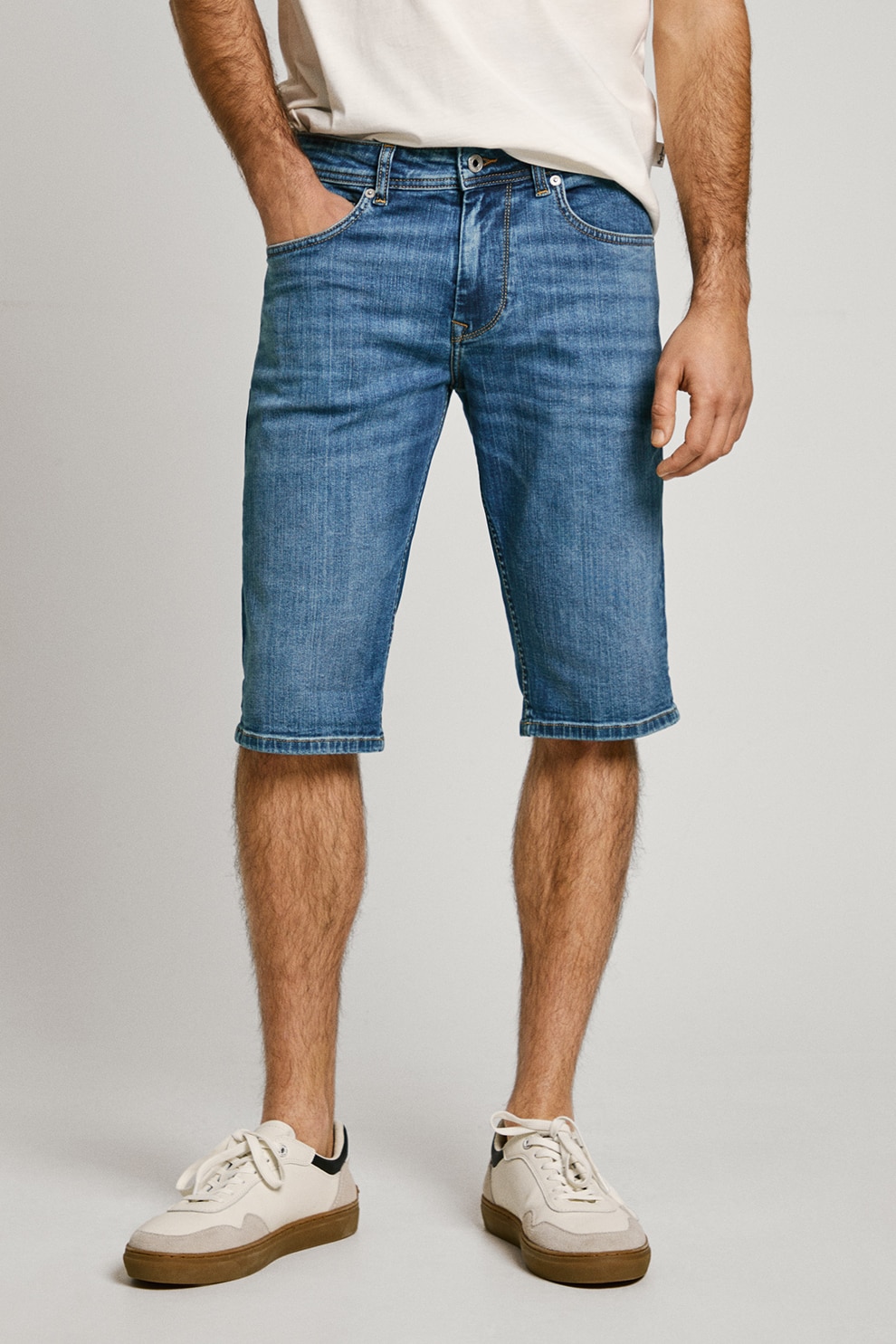 Pepe Jeans London, Blugi scurti regular fit, Bleumarin, 34