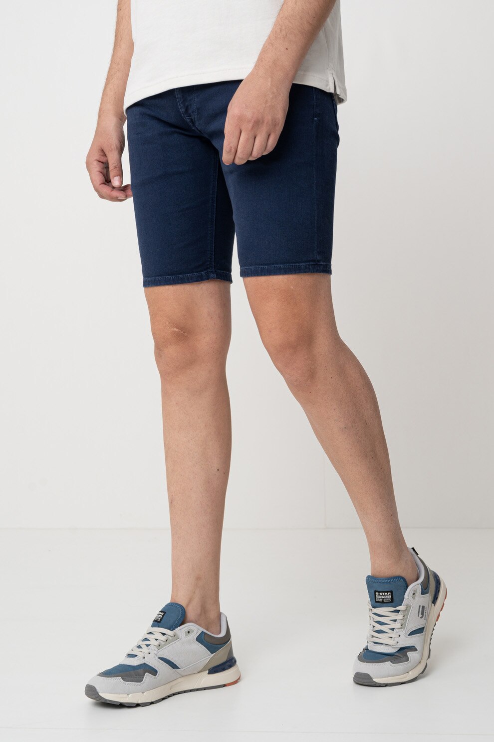 Pepe Jeans London, Pantaloni scurti cu croiala conica, Bleumarin, 38