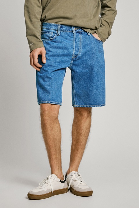 Pepe Jeans London, Kényelmes fazonú farmer rövidnadrág, Kék