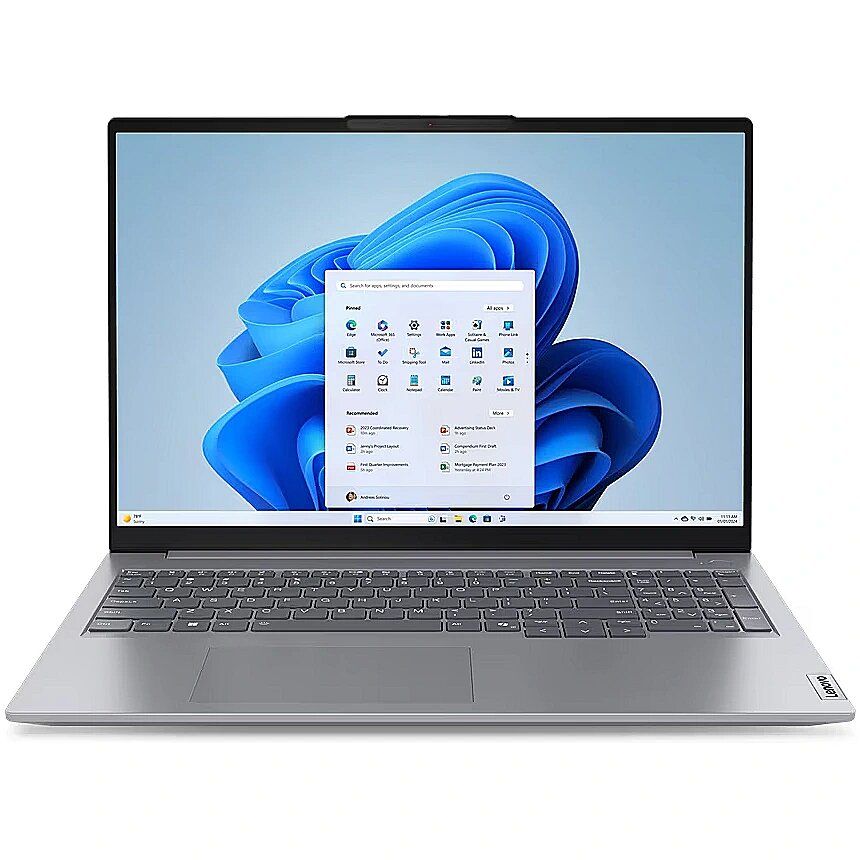 Laptop Lenovo ThinkBook 16 G7, 16 inch 1920 x 1200, Intel Core Ultra 7 155H 16 C / 22 T, 2.5 GHz - 4.8 GHz, 24 MB cache, 28 W, 16 GB LPDDR5, 512 GB SSD, Intel Arc Graphics, Windows 11 Pro, Gri
