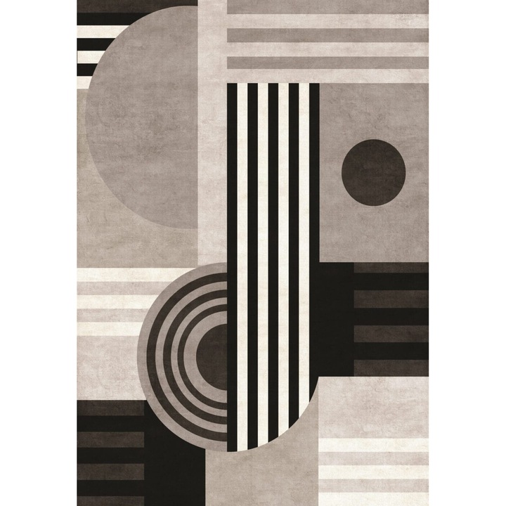 Covor N.4993 120x180 (GRI-NEGRU-ALB),