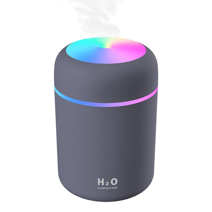 Umidificator mini cu spray, ventilator portabil, 4 viteze, roz