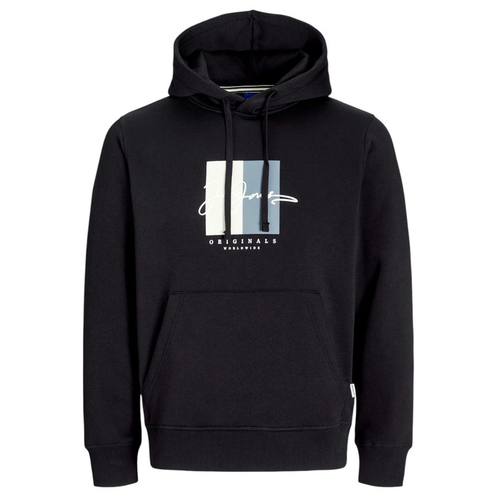 Hanorac JACK &JONES Frederiksberg Box Script Hood 39766, Negru