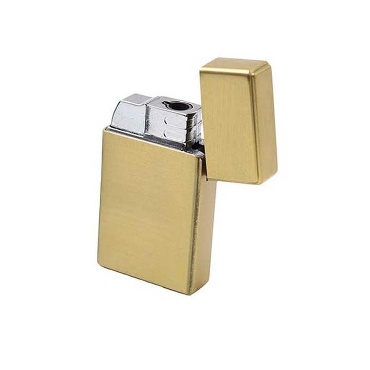 Bricheta cu Gaz, Forma Zippo, Auriu, Antivant, Reincarcabila, Metalica, 7 cm, Dalimag