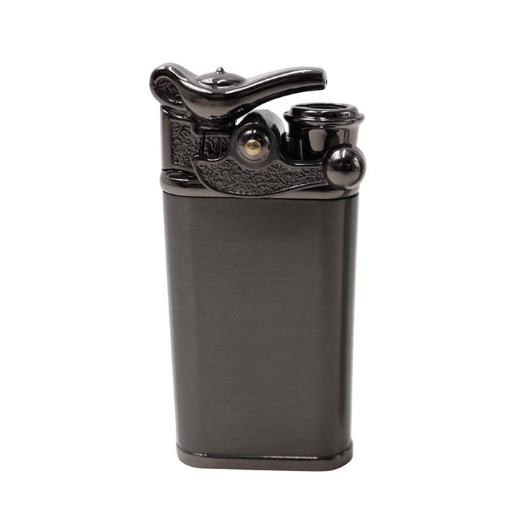 Bricheta Model Lampa Lui Aladin, Doua Flacari, Antivant, Reincarcabila, 8 cm, Negru, Dalimag