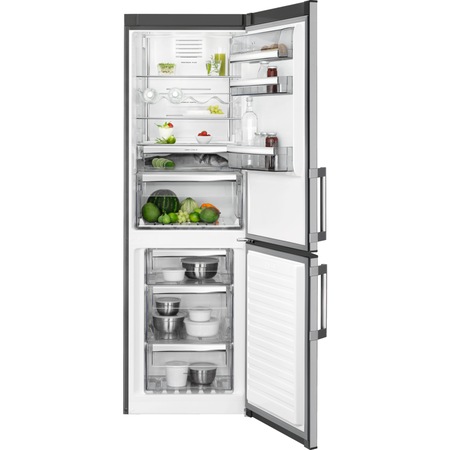Combina frigorifica AEG RCB63326OX, 298 l, Clasa A++, No frost, Display LCD, H 185 cm, Inox antiamprenta