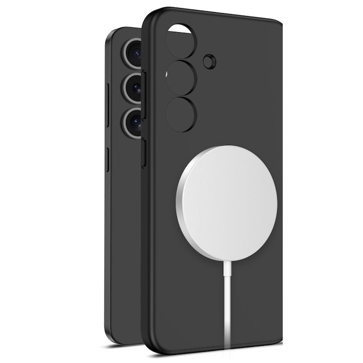 Carcasa TECH-PROTECT Liquid Silicone MagSafe compatibila cu Samsung Galaxy S25 Plus Black