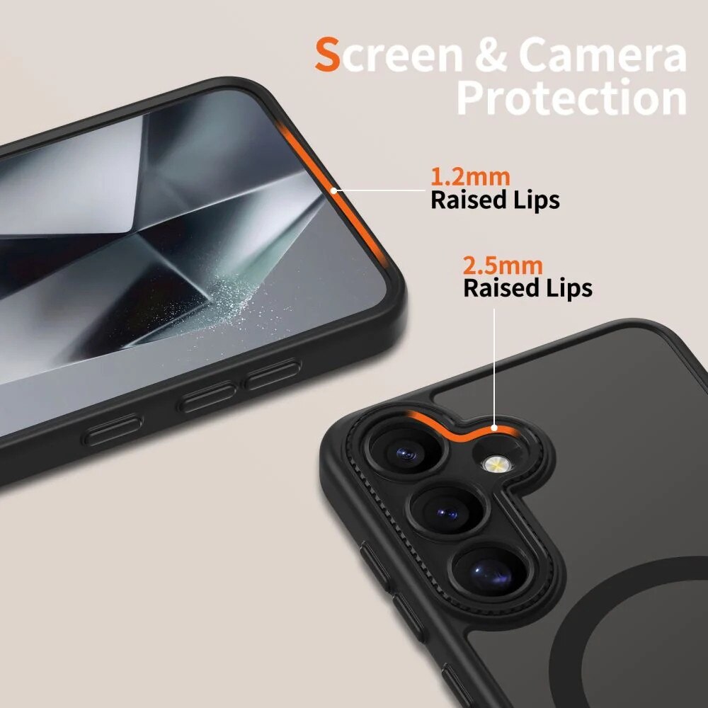 Carcasa TECH-PROTECT MagCam MagSafe compatibila cu Samsung Galaxy S25 Matte Black
