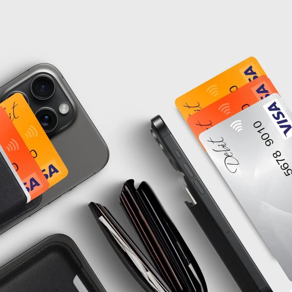 Portofel MagSafe, Tech-Protect, Magwallet Carbon, Negru