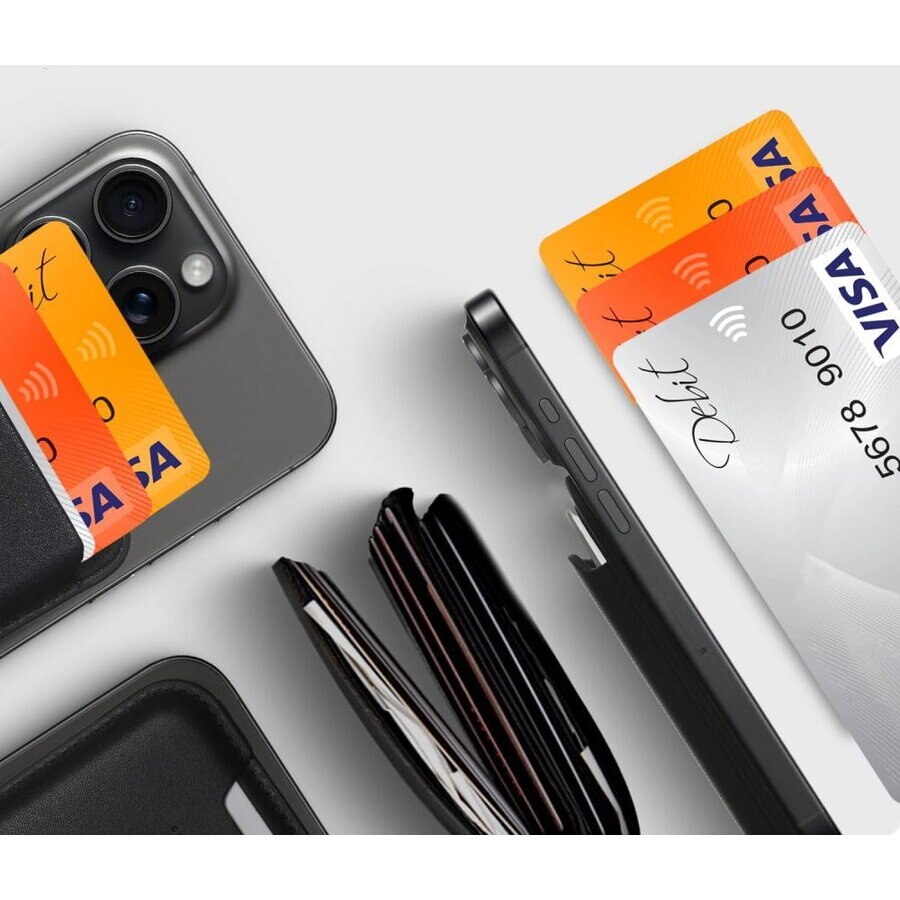 Etui Tech-Protect MagWallet MagSafe pentru 3 carduri, elegant, usor, set