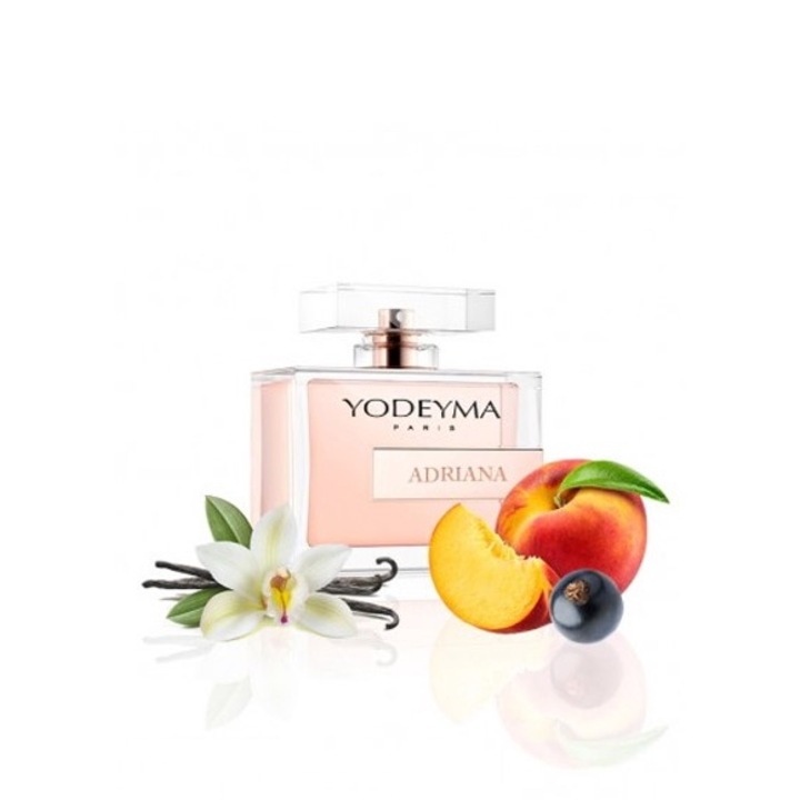 Yodeyma Adriana Eau de Parfum nőknek, fekete egres, őszibarack és vanília árnyalatai, finom nőiességet és kifinomult érzékiséget tükröz, 100 ml