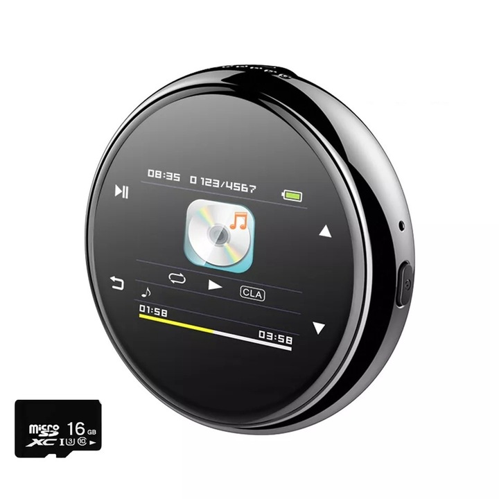 Шпионски рекордер N2L Store® M20, Мини, Гласово активиране, IPS HD екран, HIFI качество на звука, Намаляване на фоновия шум, 16 GB, 40 часа автономност, Лесна работа, Компактен и преносим, Функция за MP3 плейър, Електронна книга, Будилник, Черен