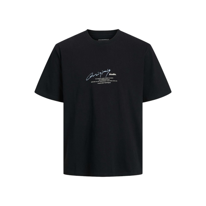 Tricou JACK &JONES Manchester Script 39920, Negru