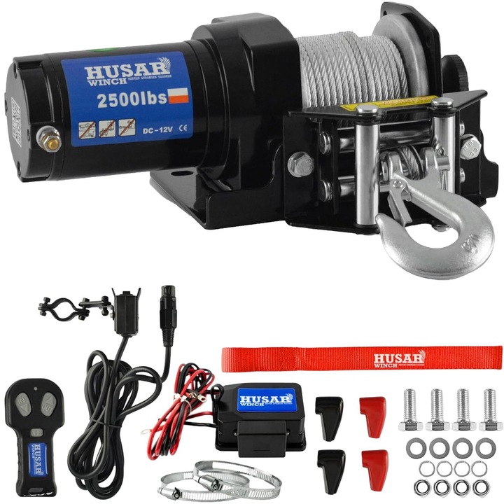 Winch electric Husar, 12V, 2500 lbs