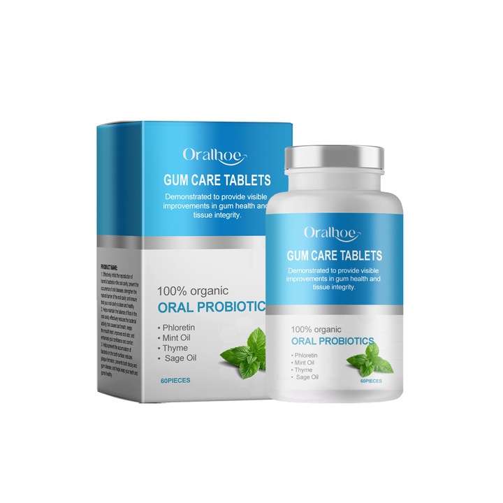 Fogkrém tabletták, szájöblítő granulátumok, fogak tisztítása, foltok eltávolítása, szagok eltávolítása, lélegzetfrissítés, szilárd fogkrém tabletták, 60 tabletta