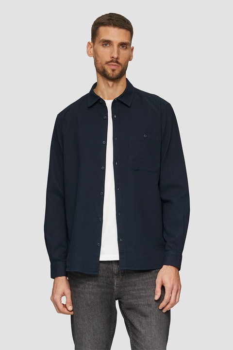 s.Oliver, Camasa de bumbac cu guler ascutit, Bleumarin