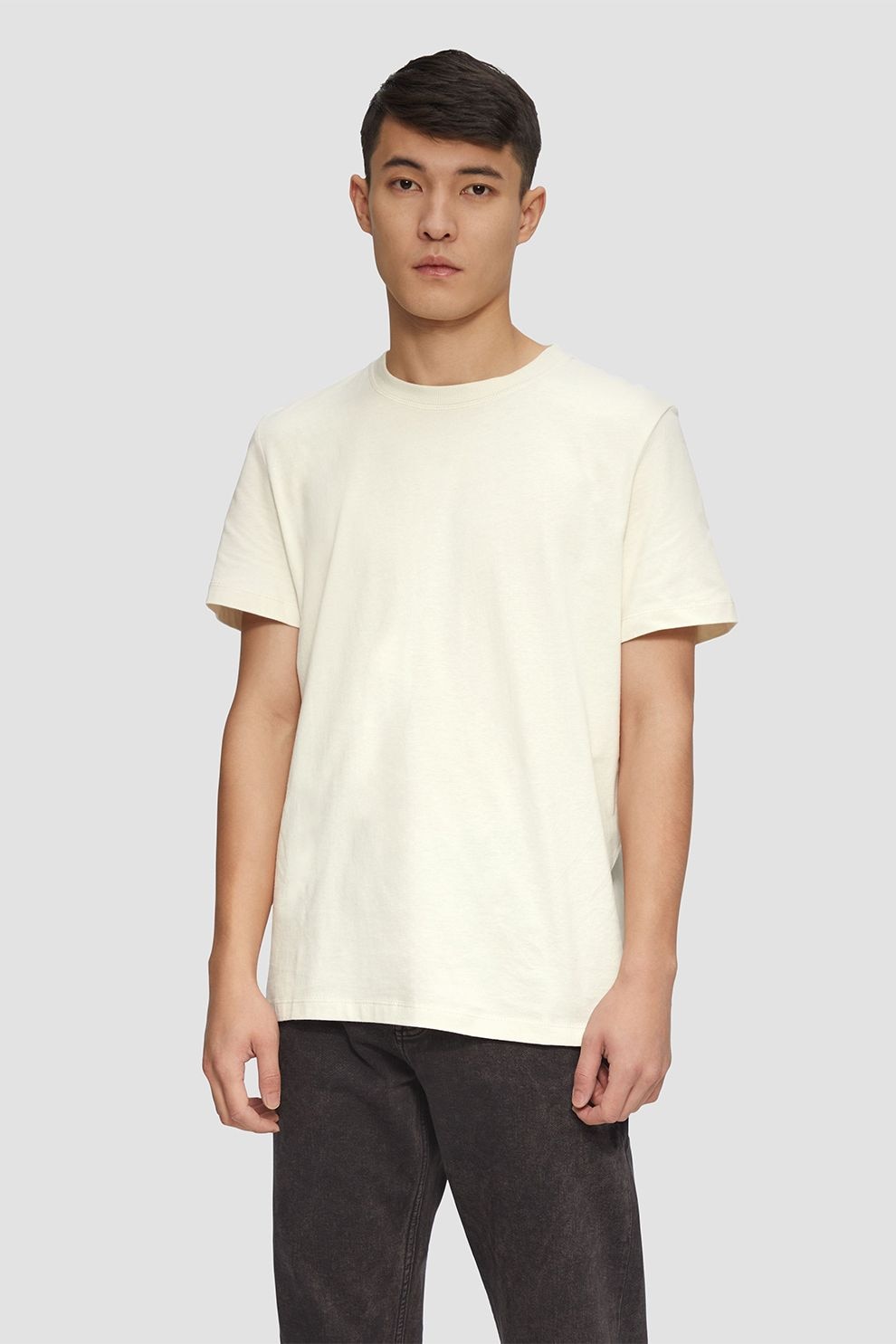 s.Oliver, Tricou cu decolteu la baza gatului, din bumbac, Crem, L